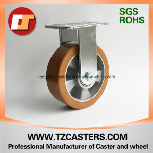 Fixed Caster with Heavy Duty PU Wheel Aluminum Center 125*50